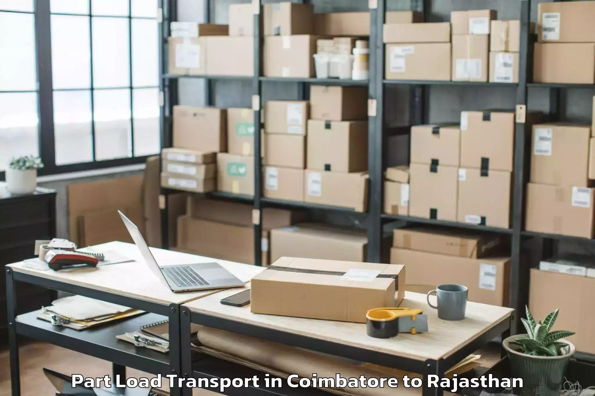 Easy Coimbatore to Kishangarh Bas Part Load Transport Booking